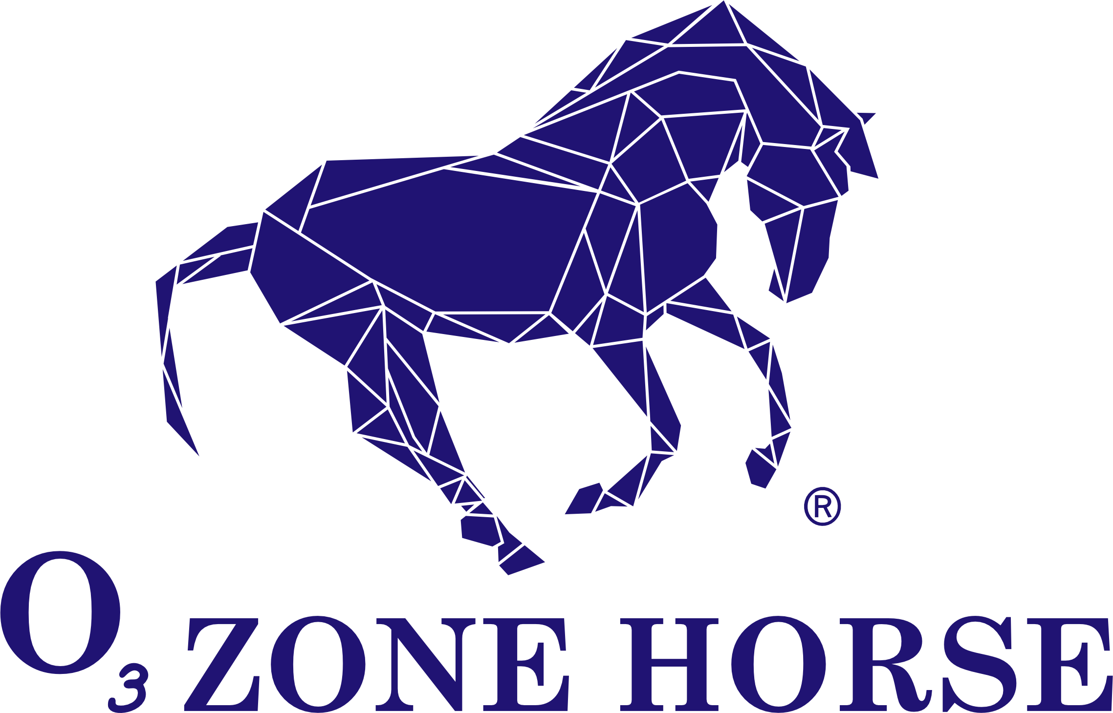 Ozone Horse Logo White Registered